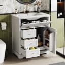 Flieks Waschtischunterschrank mit Waschbecken Weiß Soft-Close Bild 2