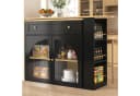 Flieks Bartisch 360° drehbar ausziehbar mit Sideboard Schwarz Bild 3