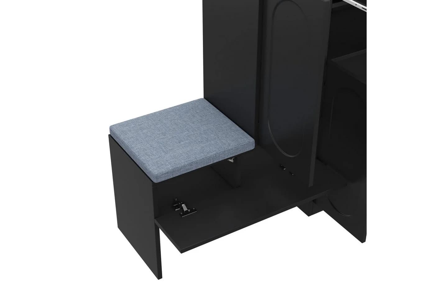 Flieks Schuhschrank mit gepolsterter Sitzbank Schwarz - Bild 5