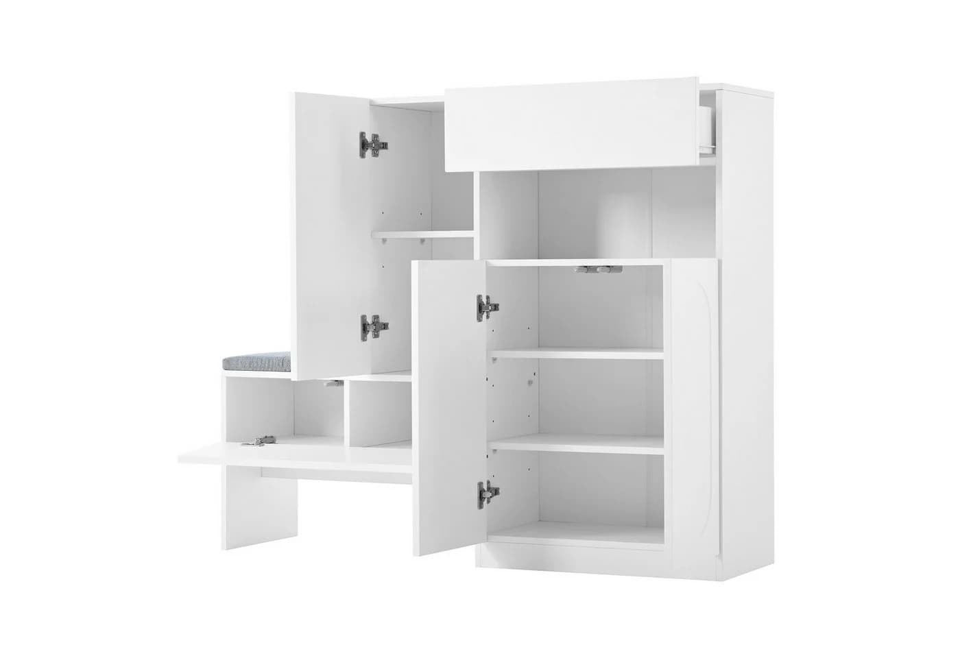 Flieks Schuhschrank mit gepolsterter Sitzbank Weiß - Bild 5