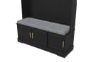 Flieks Garderoben-Set mit Schuhschrank, Sitzbank, Haken, Türen, Schwarz Bild 5