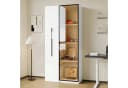 Flieks Glasvitrine Hochschrank mit LED, Rollen & Glastür Bild 1