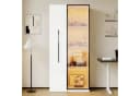 Flieks Glasvitrine Hochschrank mit LED, Rollen & Glastür Bild 3