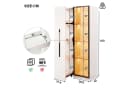 Flieks Glasvitrine Hochschrank mit LED, Rollen & Glastür Bild 5