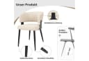 Flieks Polsterstuhl 2er Set Esszimmerstühle mit Armlehnen Lammfellstoff Bild 4
