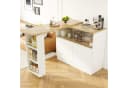 Flieks Bartisch 360° drehbar Stehtisch mit Sideboard Weiß Bild 1