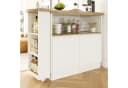 Flieks Bartisch 360° drehbar Stehtisch mit Sideboard Weiß Bild 3