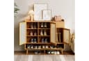 Flieks Schuhschrank 3 Rattan-Türen Schubladen Beige Bild 1