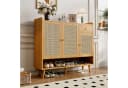 Flieks Schuhschrank 3 Rattan-Türen Schubladen Beige Bild 2