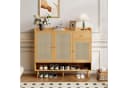 Flieks Schuhschrank 3 Rattan-Türen Schubladen Beige Bild 3