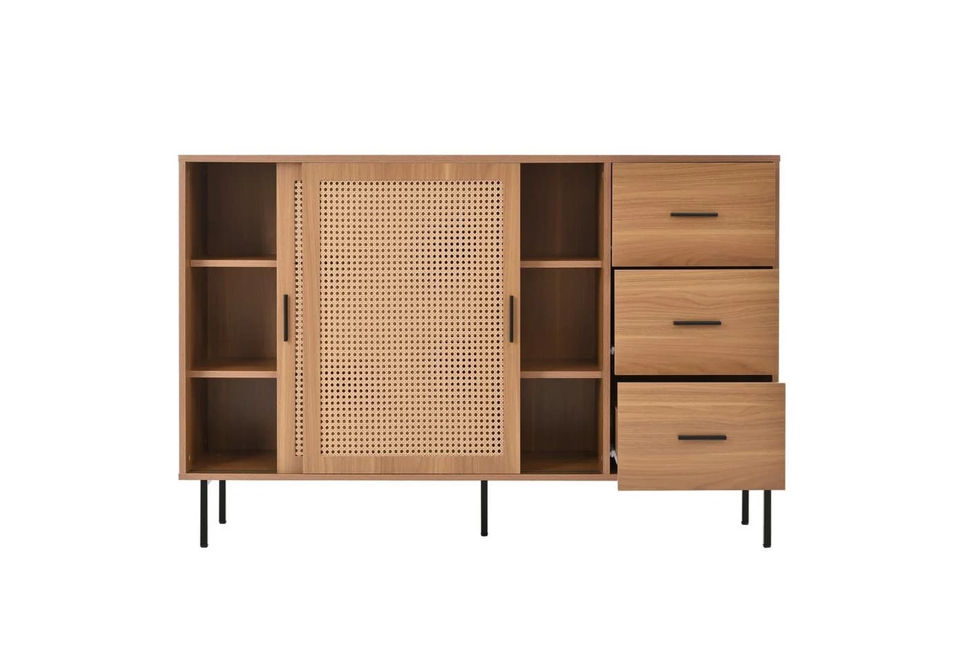 Flieks Kommode mit 2 Rattan-Schiebetüren und 3 Schubladen - Bild 4