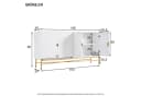 Flieks Sideboard 4 Türen Weiß Holzwerkstoff Metallgestell Bild 5