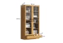 Flieks Glasvitrine Bücherregal beige mit 2 Glastüren und Schubladen Bild 5