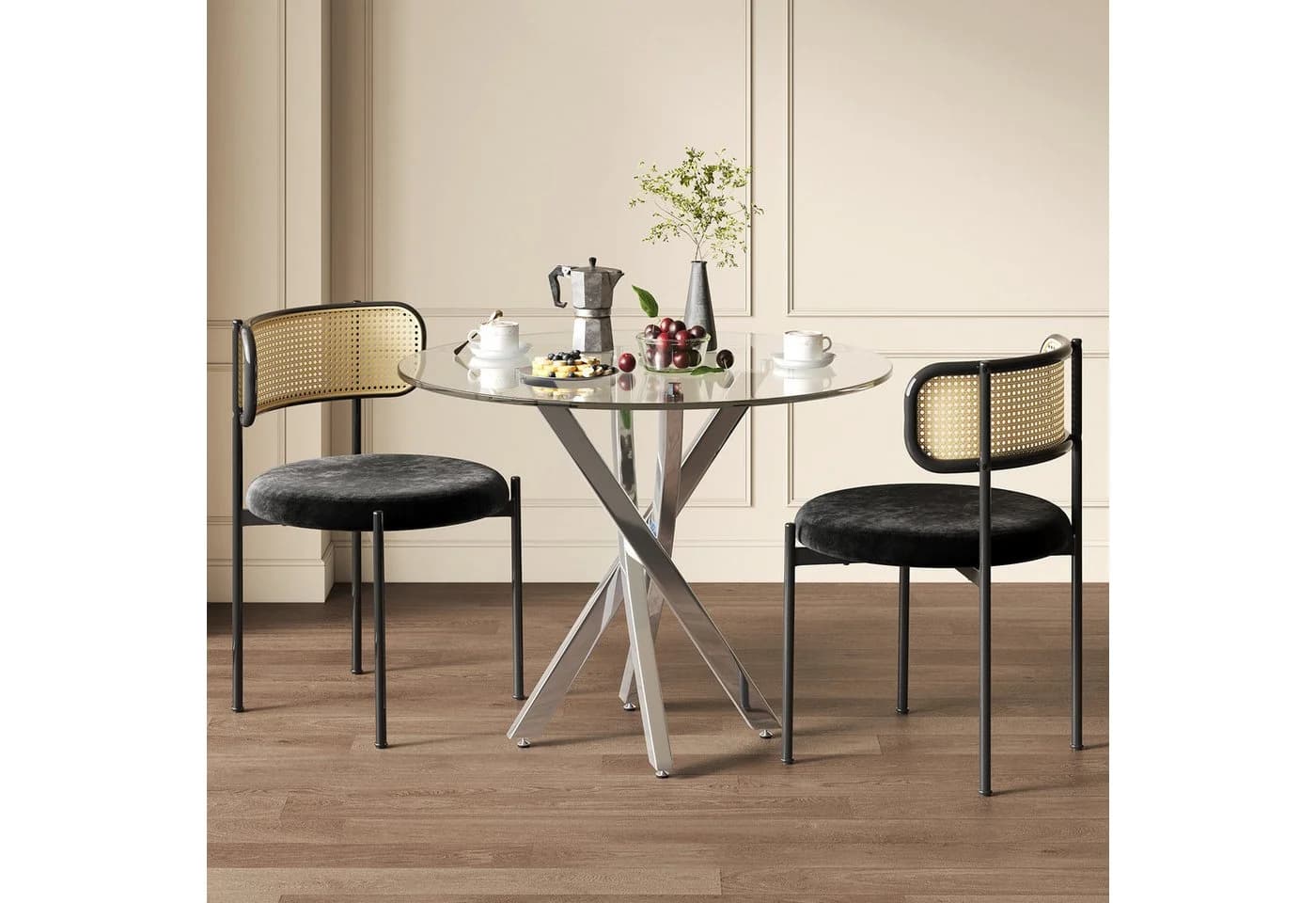Flieks Esstisch Glastisch Silber Modern - Bild 4