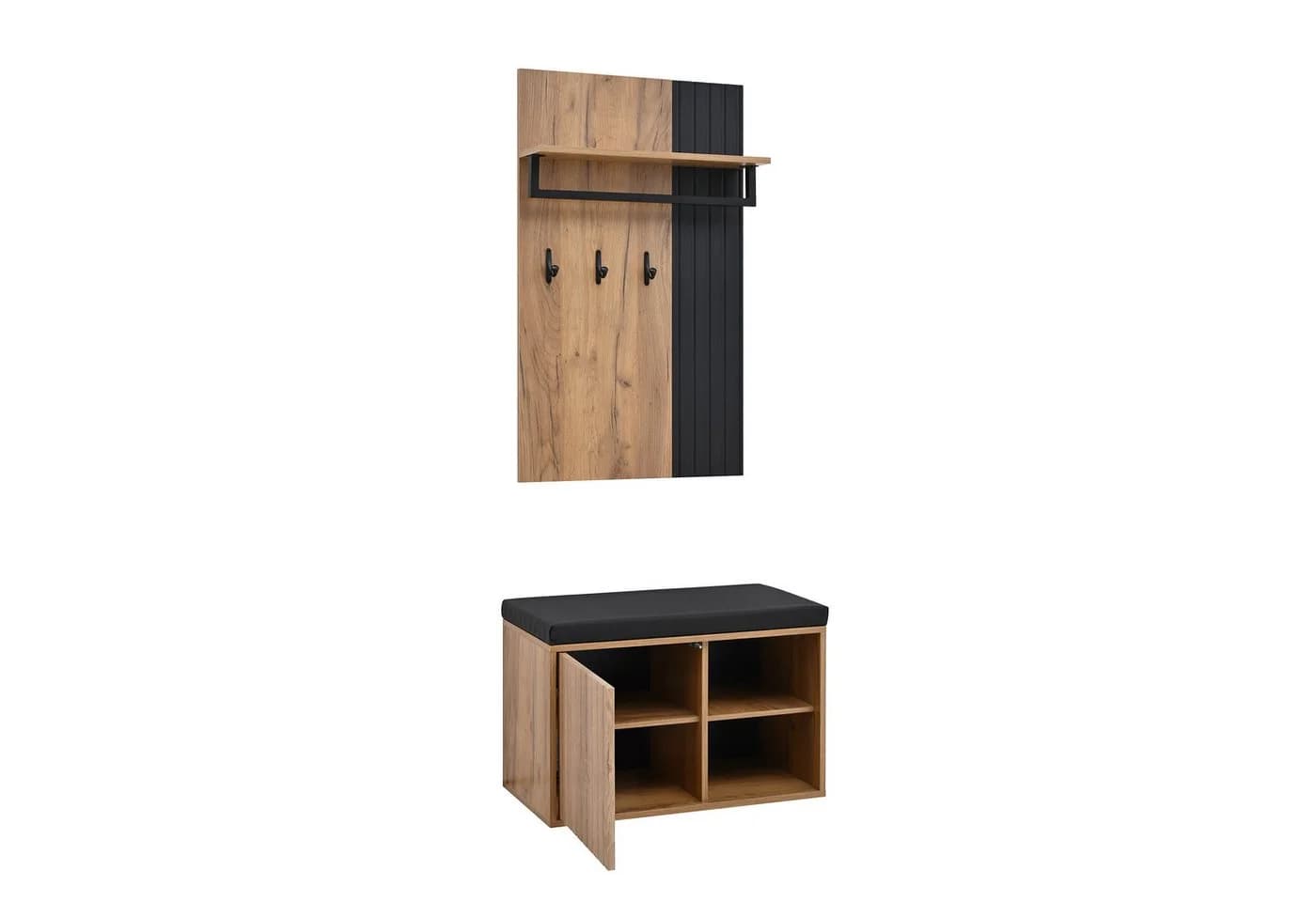 Flieks Garderoben-Set Garderobe mit Schuhbank in Holzoptik - Bild 5
