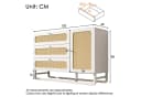 Flieks Kommode Rattanschrank 3 Schubladen 1 Tür Weiß Bild 5