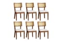 Flieks Esszimmerstuhl 6er Set Massivholz Leinen Nussbaum Bild 1