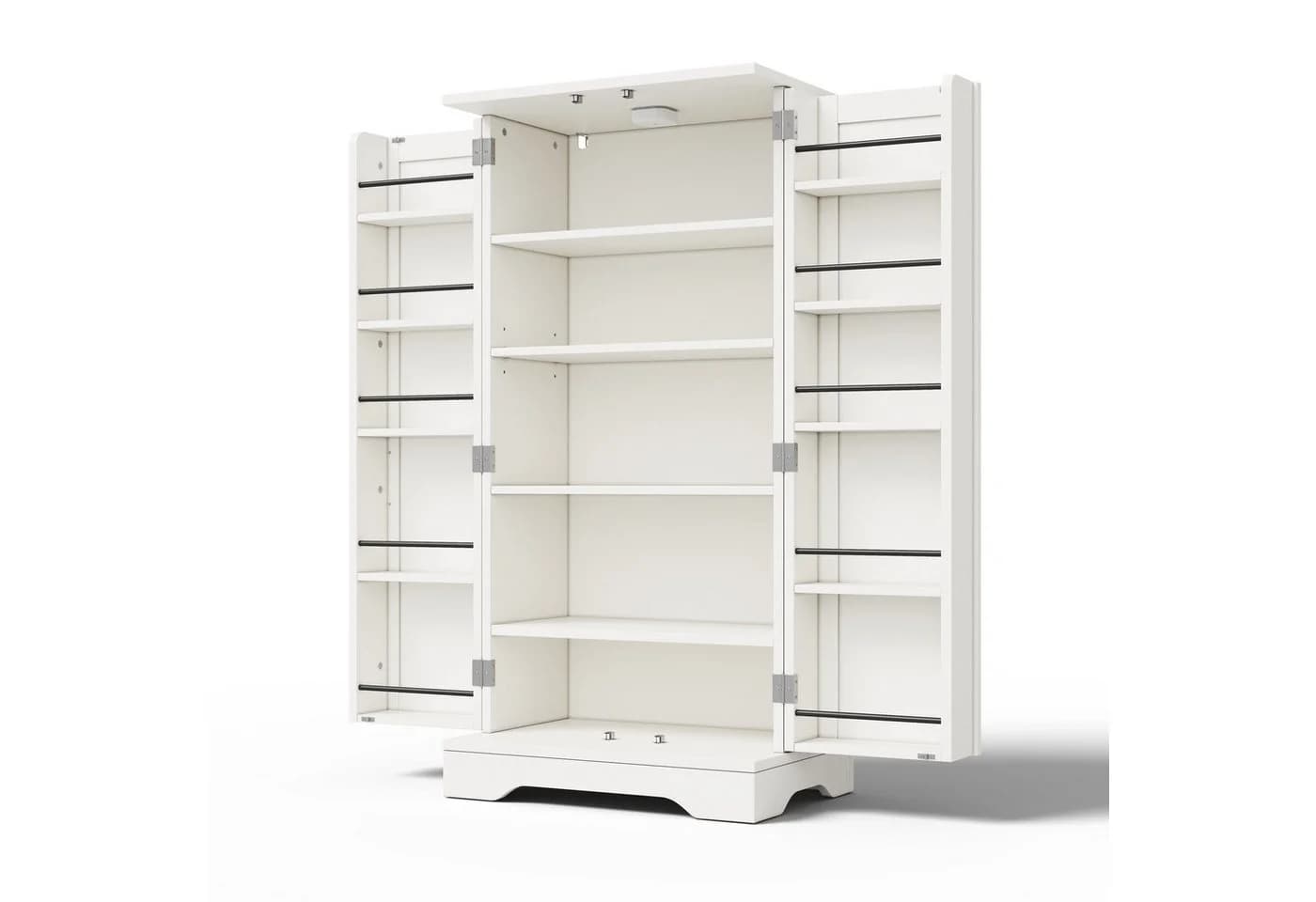 Flieks Mehrzweckschrank Hochschrank mit LED-Sensorlicht und verstellbaren Regalböden - Bild 5
