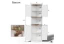 Flieks Eckschrank Hochschrank 5 Fächer 4 Türen Industrial Weiß Bild 5