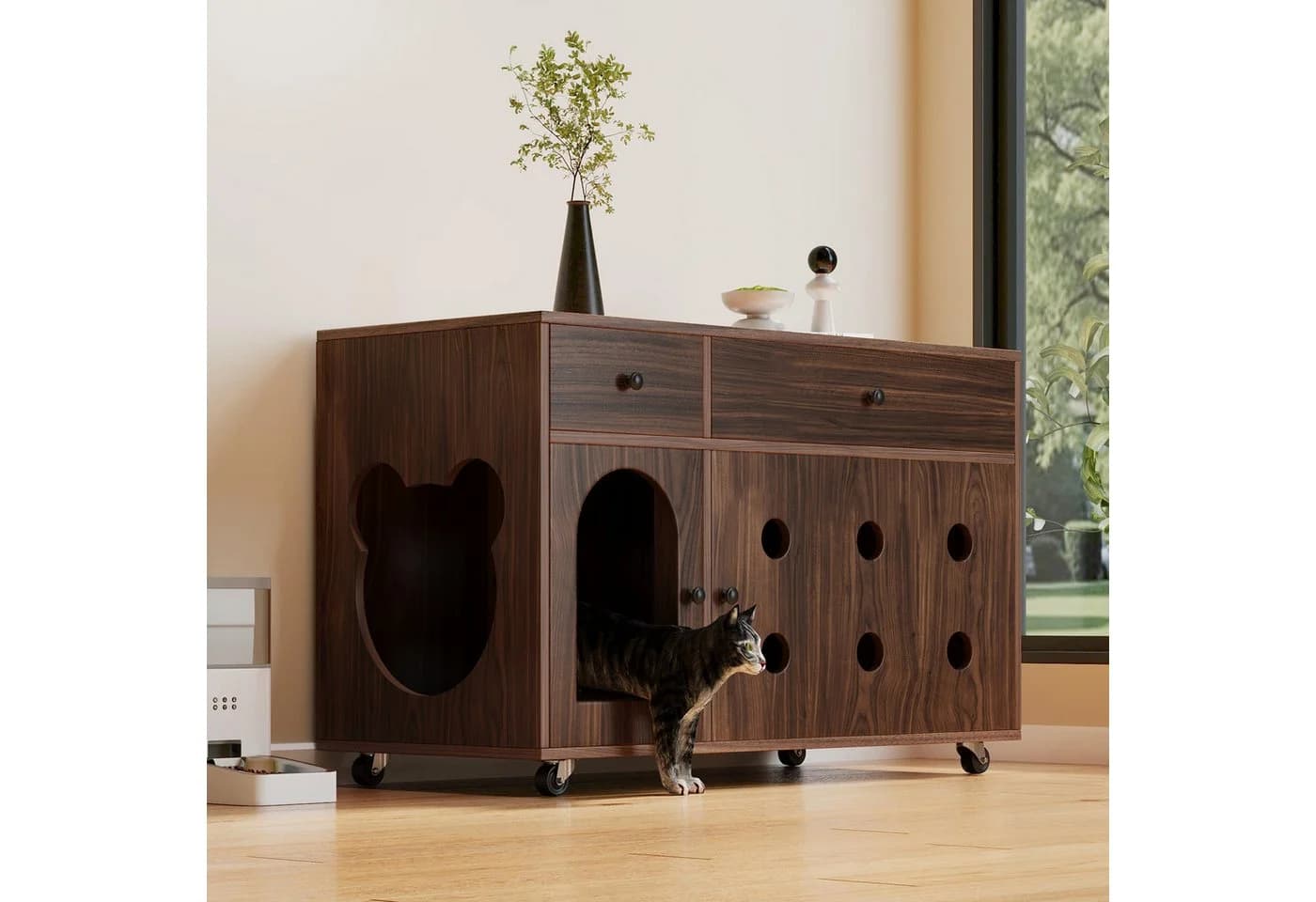 Flieks Mehrzweckschrank Katzenkloschrank Holzoptik Braun - Bild 2