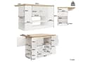 Flieks Kücheninsel mit erweiterbarer Arbeitsplatte, klappbare Tischplatte, Buffetschrank, Sideboard Bild 5