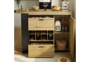 Flieks Bartisch 360° drehbar Esstisch & Mehrzweckschrank mit Weinregal Holzoptik Bild 3