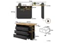 Flieks Bartisch 360° drehbar mit Rollen & Kommode 6 Schubladen Schwarz Bild 5