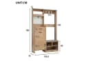 Flieks Garderoben-Set mit Schuhschrank, Sitzbank, 4 Haken, Pegboard, Klappen & Schubladen Bild 5