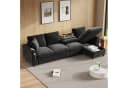 Flieks Ecksofa 4-Sitzer Grau Chenille mit USB, Typ-C & Bettkasten Bild 1