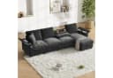Flieks Ecksofa 4-Sitzer Grau Chenille mit USB, Typ-C & Bettkasten Bild 2
