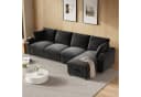Flieks Ecksofa 4-Sitzer Grau Chenille mit USB, Typ-C & Bettkasten Bild 5