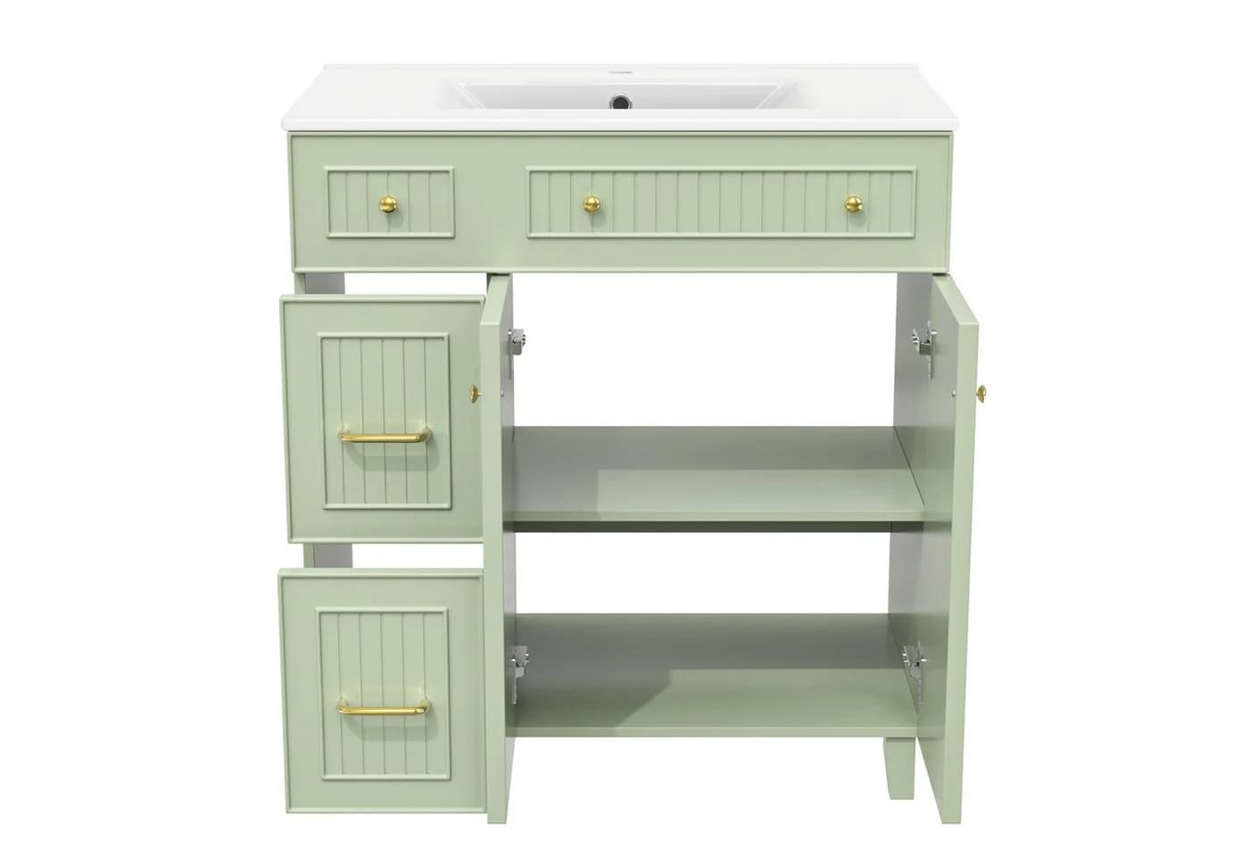 Flieks Waschtisch Waschbeckenunterschrank mit Waschbecken Grün - Bild 5