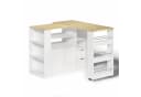 Flieks Bartisch 360° drehbar Stehtisch mit Mehrzweckschrank Weiß Bild 5