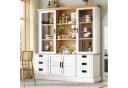 Flieks Küchenbuffet Hochschrank Weiß mit Glastüren & Schubladen Bild 2