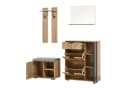 Flieks Garderoben-Set Garderobe mit Spiegel, 2 Haken, Schuhschrank und Sitzbank Bild 4