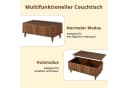 Merax Retro Couchtisch höhenverstellbar mit Stauraum Walnuss Bild 4