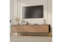 Merax Lowboard Schwarz Gold TV-Schrank Strukturfront Bild 2