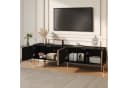 Merax Lowboard Schwarz Gold TV-Schrank Strukturfront Bild 3