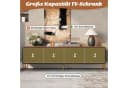 Merax Lowboard Schwarz Gold TV-Schrank Strukturfront Bild 5