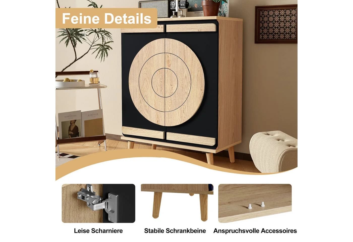 Merax Schuhschrank mit runden Geometrie-Türen - Bild 5