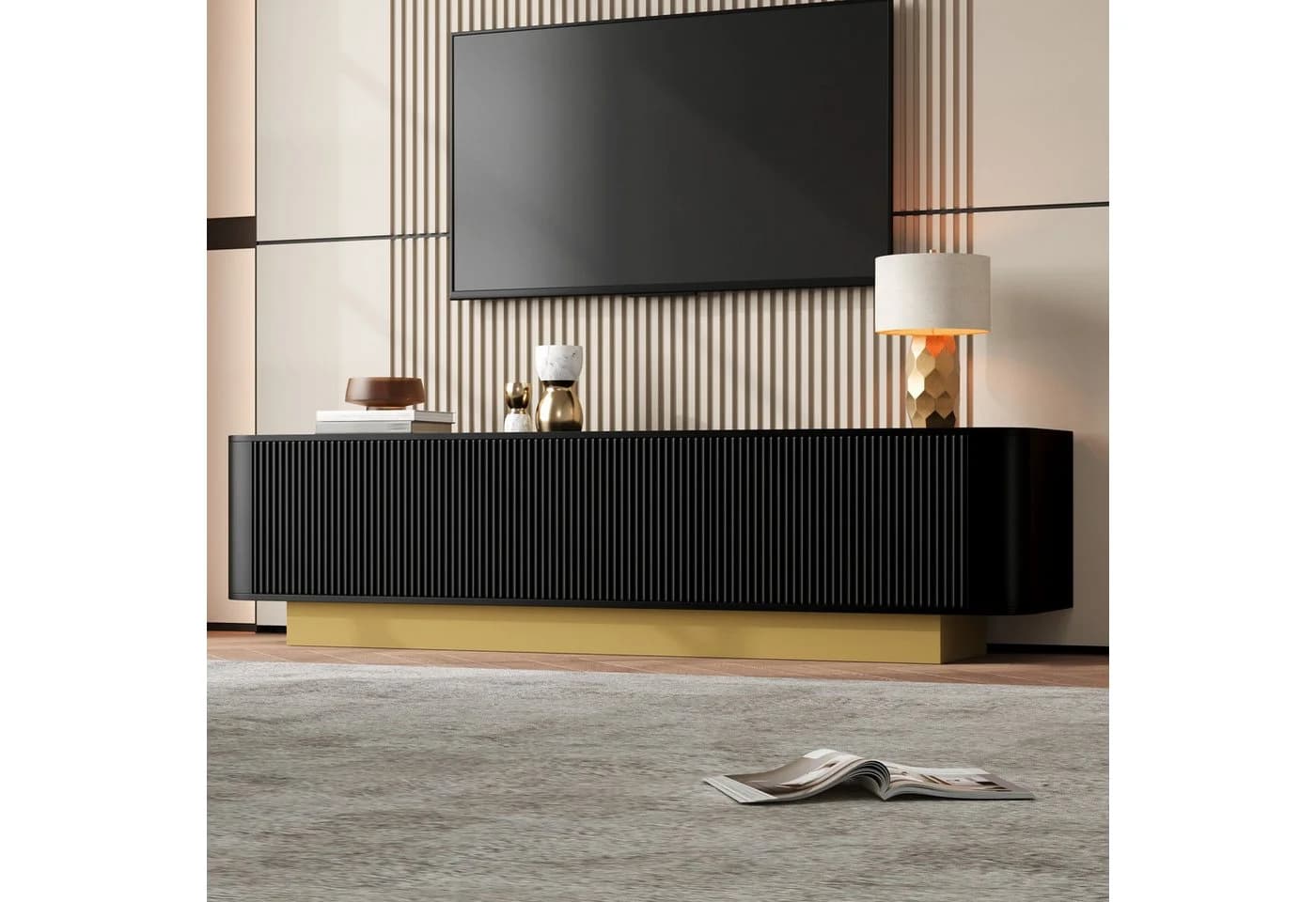 Merax Lowboard TV-Schrank mit Stauraum 3 Schranktüren - Bild 2