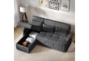 Merax Schlafsofa mit LED & USB, Ecksofa Chenille Beige/Grau Bild 4