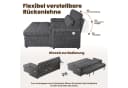 Merax Schlafsofa mit LED & USB, Ecksofa Chenille Beige/Grau Bild 5