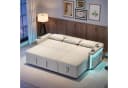 Merax Schlafsofa mit LED-Beleuchtung & USB, Ecksofa mit Schlaffunktion, Chenille Bild 1