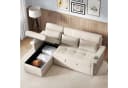 Merax Schlafsofa mit LED-Beleuchtung & USB, Ecksofa mit Schlaffunktion, Chenille Bild 3