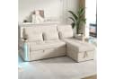 Merax Schlafsofa mit LED-Beleuchtung & USB, Ecksofa mit Schlaffunktion, Chenille Bild 4