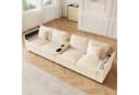 Merax 4-Sitzer Cord Sofa Beige/Grau mit USB & USB-C Bild 2