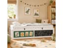 Merax Kinderbett 90x200 mit Bettkasten und Kreativtafel Weiß/Grau Bild 1
