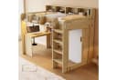 Merax Hochbett mit LED-Licht und Steckdose, in Holzoptik Bild 3