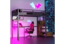 Merax Metall-Hochbett 90x200cm mit LED-Licht & Steckdosen Bild 3